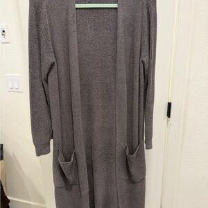 Barefoot Dreams Charcoal Open Front Cardigan